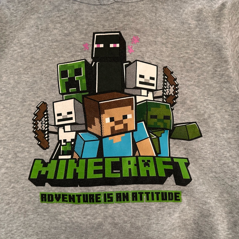 Kids Minecraft Gray Graphic Sweatshirt